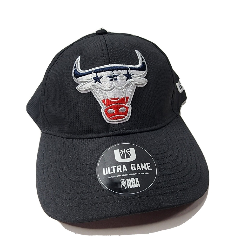 Chicago Bulls NBA Ultra Game Snapback Adjustable Hat/Cap Black American Flag NWT